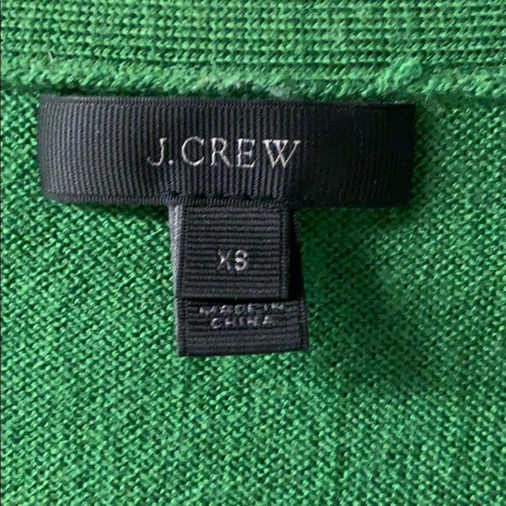 J Crew green ribbon cardigan - Picture 2 of 4